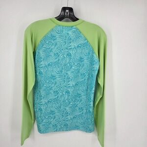 Columbia Girls XL 18/20 Long Sleeve Rash Guard Top Swim Shirt Green Turquoise